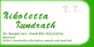 nikoletta kundrath business card
